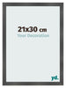 Marco de Fotos 21x30cm Negro Plateado Pulido MDF Pisa Delantera Tamano | Yourdecoration.es