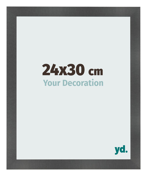 Marco de Fotos 24x30cm Negro Plateado Pulido MDF Pisa Delantera Tamano | Yourdecoration.es