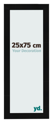 Marco de Fotos 25x75cm Negro Plateado Pulido MDF Pisa Delantera Tamano | Yourdecoration.es