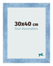 Marco de Fotos 30x40cm Claro Azul Barrido MDF Pisa Delantera Tamano | Yourdecoration.es