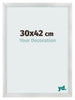 Marco de Fotos 30x42cm Plateado Negro Barrido MDF Pisa Delantera Tamano | Yourdecoration.es