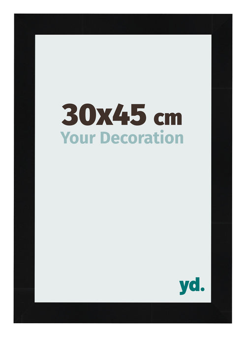 Marco de Fotos 30x45cm Negro Plateado Pulido MDF Pisa Delantera Tamano | Yourdecoration.es