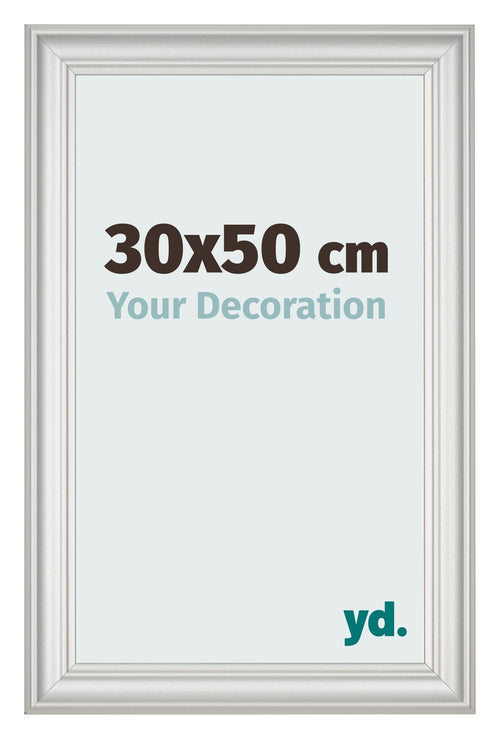 Marco de Fotos 30x50cm Blanco Barrido MDF Lazio Delantera Tamano | Yourdecoration.es