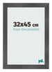 Marco de Fotos 32x45cm Negro Plateado Pulido MDF Pisa Delantera Tamano | Yourdecoration.es