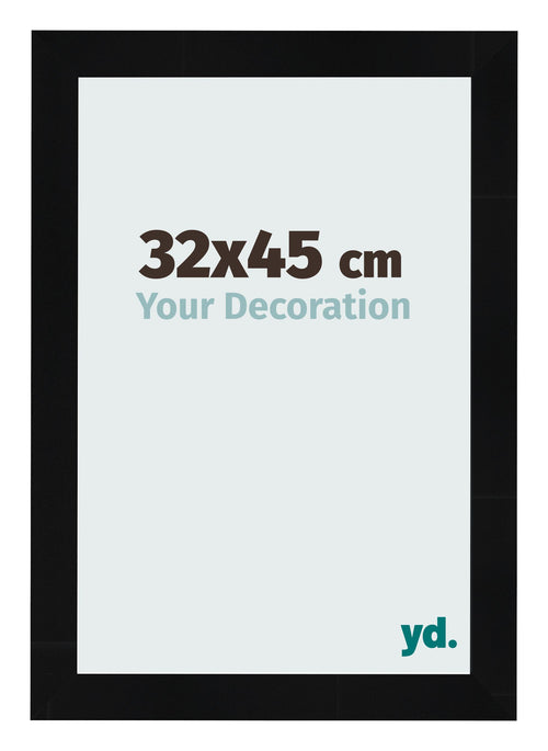 Marco de Fotos 32x45cm Negro Plateado Pulido MDF Pisa Delantera Tamano | Yourdecoration.es