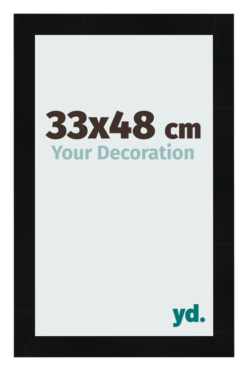 Marco de Fotos 33x48cm Negro Plateado Pulido MDF Pisa Delantera Tamano | Yourdecoration.es