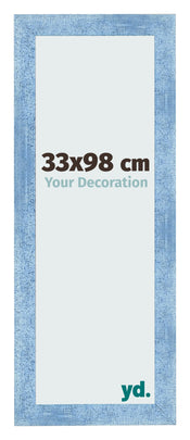 Marco de Fotos 33x98cm Claro Azul Barrido MDF Pisa Delantera Tamano | Yourdecoration.es