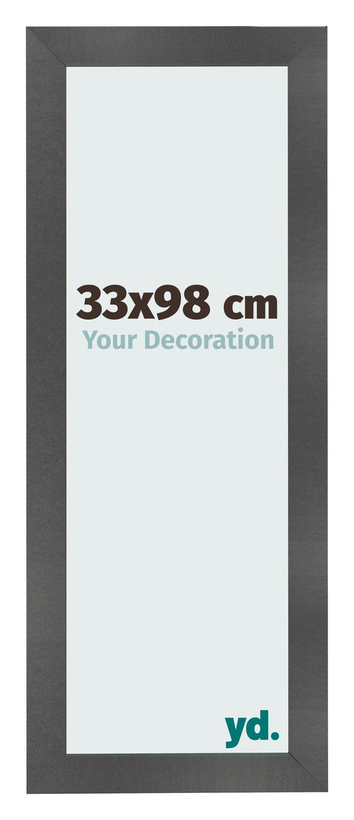 Marco de Fotos 33x98cm Negro Plateado Pulido MDF Pisa Delantera Tamano | Yourdecoration.es