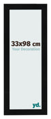 Marco de Fotos 33x98cm Negro Plateado Pulido MDF Pisa Delantera Tamano | Yourdecoration.es