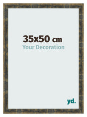 Marco de Fotos 35x50cm Azul Y Dorado Fusionado MDF Pisa Delantera Tamano | Yourdecoration.es