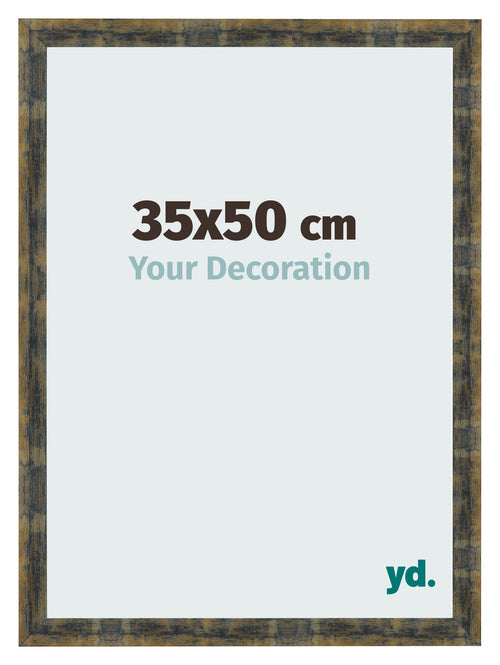 Marco de Fotos 35x50cm Azul Y Dorado Fusionado MDF Pisa Delantera Tamano | Yourdecoration.es