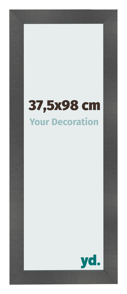 Marco de Fotos 37 5x98cm Negro Plateado Pulido MDF Pisa Delantera Tamano | Yourdecoration.es
