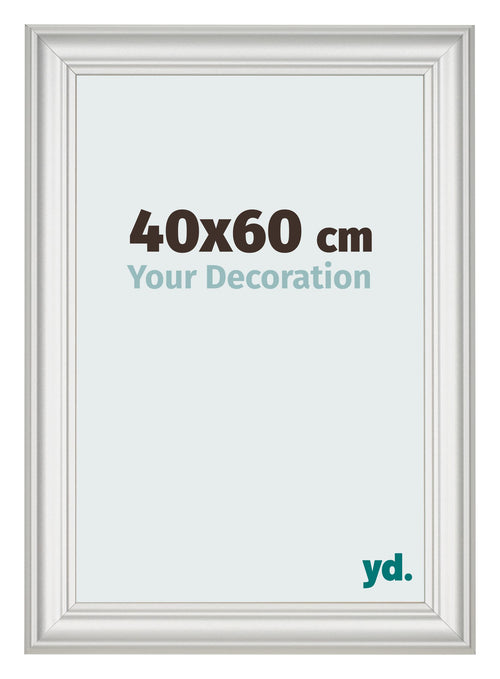 Marco de Fotos 40x60cm Blanco Barrido MDF Lazio Delantera Tamano | Yourdecoration.es