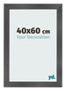 Marco de Fotos 40x60cm Negro Plateado Pulido MDF Pisa Delantera Tamano | Yourdecoration.es