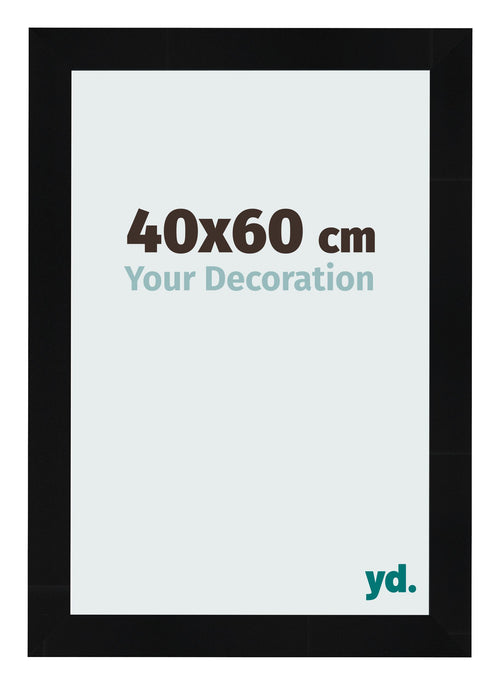 Marco de Fotos 40x60cm Negro Plateado Pulido MDF Pisa Delantera Tamano | Yourdecoration.es