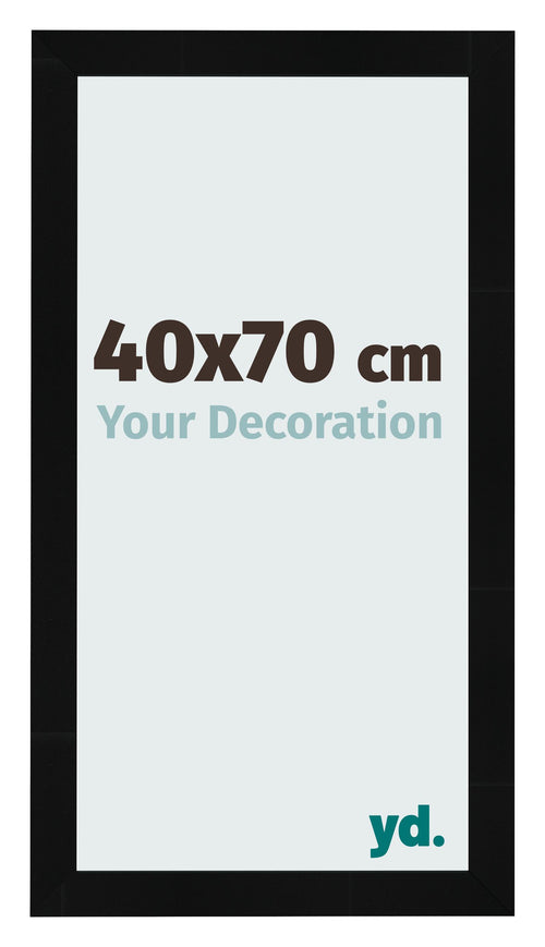 Marco de Fotos 40x70cm Negro Plateado Pulido MDF Pisa Delantera Tamano | Yourdecoration.es