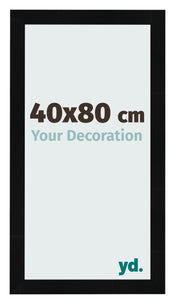 Marco de Fotos 40x80cm Negro Plateado Pulido MDF Pisa Delantera Tamano | Yourdecoration.es