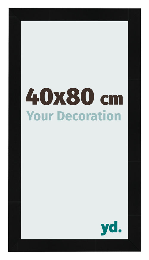Marco de Fotos 40x80cm Negro Plateado Pulido MDF Pisa Delantera Tamano | Yourdecoration.es