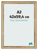 Marco de Fotos 42x59 4cm A2 Dorado Antiguo MDF Lazio Delantera Tamano | Yourdecoration.es