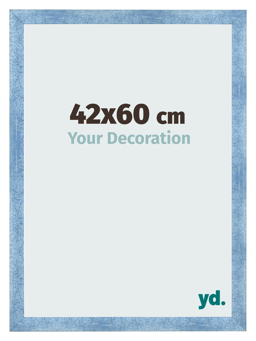 Marco de Fotos 42x60cm Claro Azul Barrido MDF Pisa Delantera Tamano | Yourdecoration.es