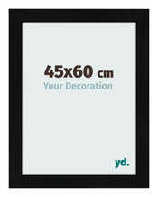 Marco de Fotos 45x60cm Negro Plateado Pulido MDF Pisa Delantera Tamano | Yourdecoration.es