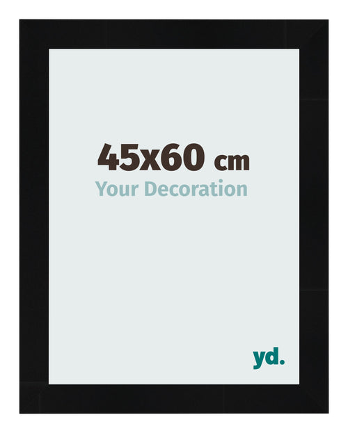 Marco de Fotos 45x60cm Negro Plateado Pulido MDF Pisa Delantera Tamano | Yourdecoration.es