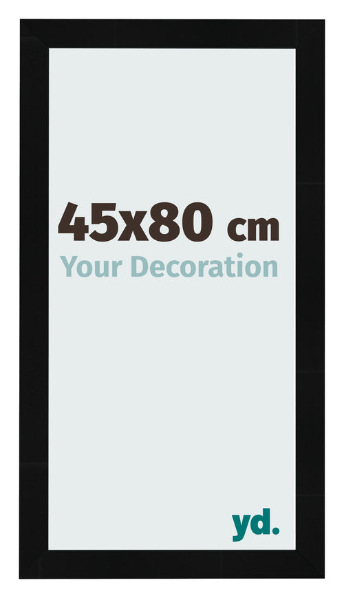Marco de Fotos 45x80cm Negro Plateado Pulido MDF Pisa Delantera Tamano | Yourdecoration.es