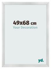 Marco de Fotos 49x68cm Plateado Negro Barrido MDF Pisa Delantera Tamano | Yourdecoration.es