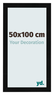 Marco de Fotos 50x100cm Negro Plateado Pulido MDF Pisa Delantera Tamano | Yourdecoration.es