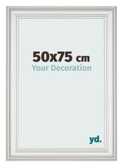 Marco de Fotos 50x75cm Blanco Barrido MDF Lazio Delantera Tamano | Yourdecoration.es