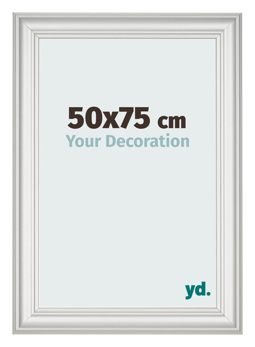 Marco de Fotos 50x75cm Blanco Barrido MDF Lazio Delantera Tamano | Yourdecoration.es