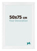 Marco de Fotos 50x75cm Blanco Vintage MDF Pisa Delantera Tamano | Yourdecoration.es