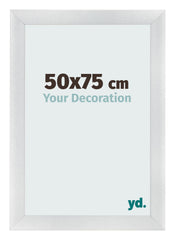 Marco de Fotos 50x75cm Plateado Negro Barrido MDF Pisa Delantera Tamano | Yourdecoration.es