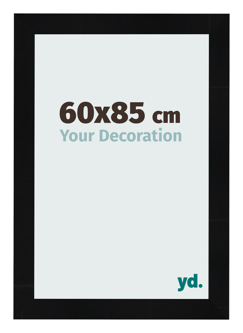 Marco de Fotos 60x85cm Negro Plateado Pulido MDF Pisa Delantera Tamano | Yourdecoration.es