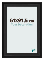 Marco de Fotos 61x91 5cm Negro Grano De Madera MDF Lazio Delantera Tamano | Yourdecoration.es