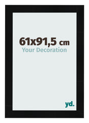 Marco de Fotos 61x91 5cm Negro Plateado Pulido MDF Pisa Delantera Tamano | Yourdecoration.es