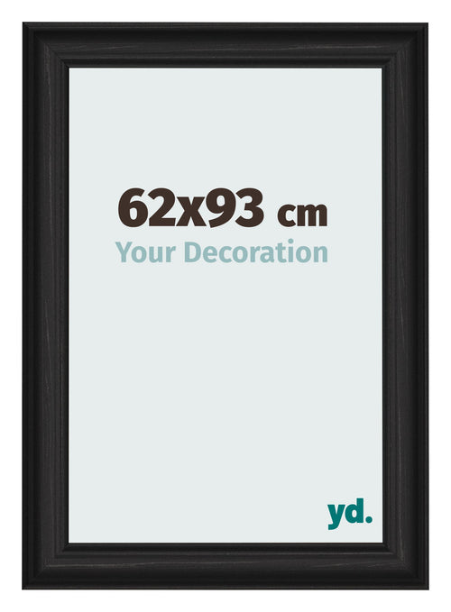 Marco de Fotos 62x93cm Negro Grano De Madera MDF Lazio Delantera Tamano | Yourdecoration.es