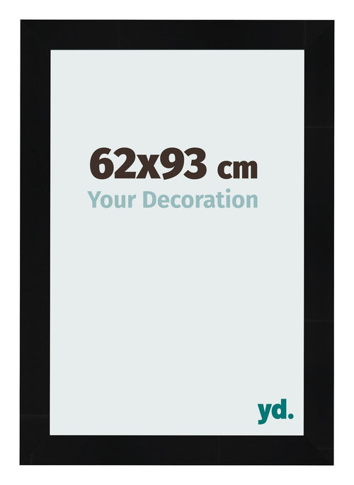 Marco de Fotos 62x93cm Negro Plateado Pulido MDF Pisa Delantera Tamano | Yourdecoration.es