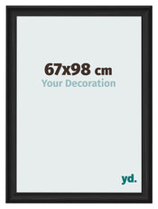 Marco de Fotos 67x98cm Negro Grano De Madera MDF Lazio Delantera Tamano | Yourdecoration.es