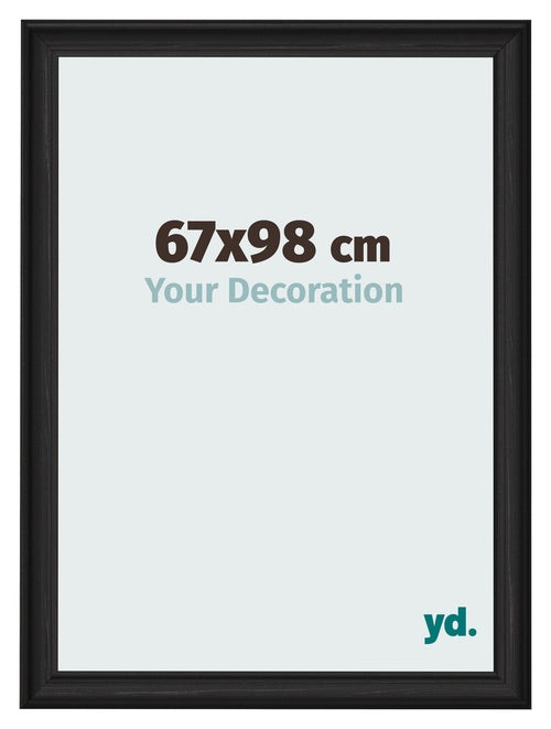 Marco de Fotos 67x98cm Negro Grano De Madera MDF Lazio Delantera Tamano | Yourdecoration.es