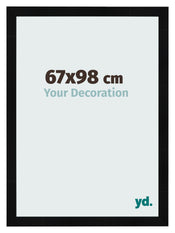 Marco de Fotos 67x98cm Negro Plateado Pulido MDF Pisa Delantera Tamano | Yourdecoration.es