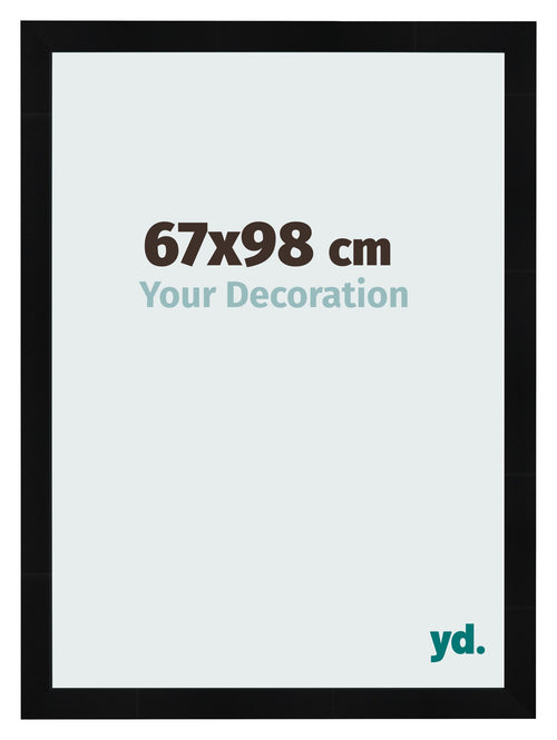 Marco de Fotos 67x98cm Negro Plateado Pulido MDF Pisa Delantera Tamano | Yourdecoration.es