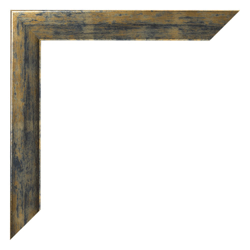 Marco de Fotos 68x98cm Azul Y Dorado Fusionado MDF Pisa Detalle Esquina | Yourdecoration.es