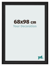 Marco de Fotos 68x98cm Negro Grano De Madera MDF Lazio Delantera Tamano | Yourdecoration.es