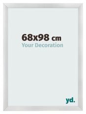 Marco de Fotos 68x98cm Plateado Negro Barrido MDF Pisa Delantera Tamano | Yourdecoration.es