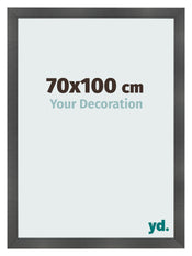 Marco de Fotos 70x100cm Negro Plateado Pulido MDF Pisa Delantera Tamano | Yourdecoration.es