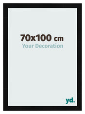 Marco de Fotos 70x100cm Negro Plateado Pulido MDF Pisa Delantera Tamano | Yourdecoration.es