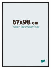 Miami Aluminio Marco de Fotos 67x98cm Negro Brillante Delantera Tamano | Yourdecoration.es