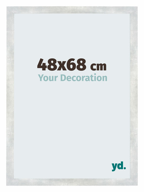Mura MDF Marco de Fotos 48x68cm Plateado brillante vintage Parte delantera Tamano | Yourdecoration.es