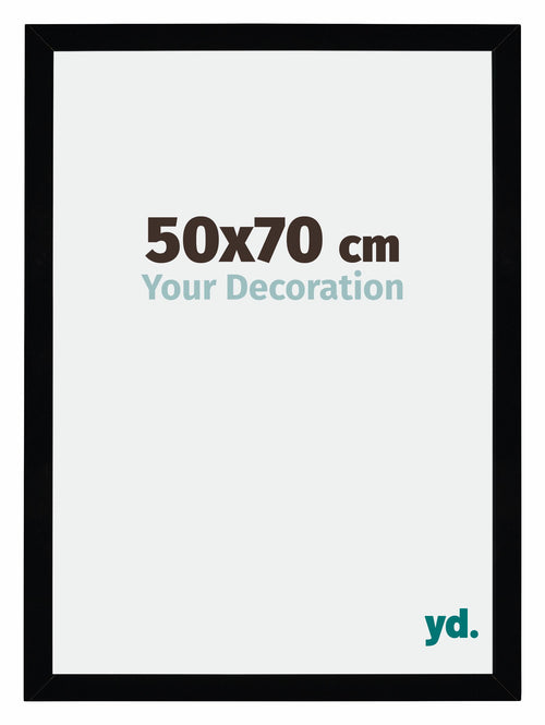 Mura MDF Marco de Fotos 50x70cm Negro muy brillante Parte delantera Tamano | Yourdecoration.es